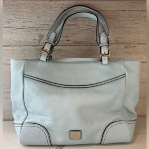 MCM Beautiful Leather handbag purse in light blue